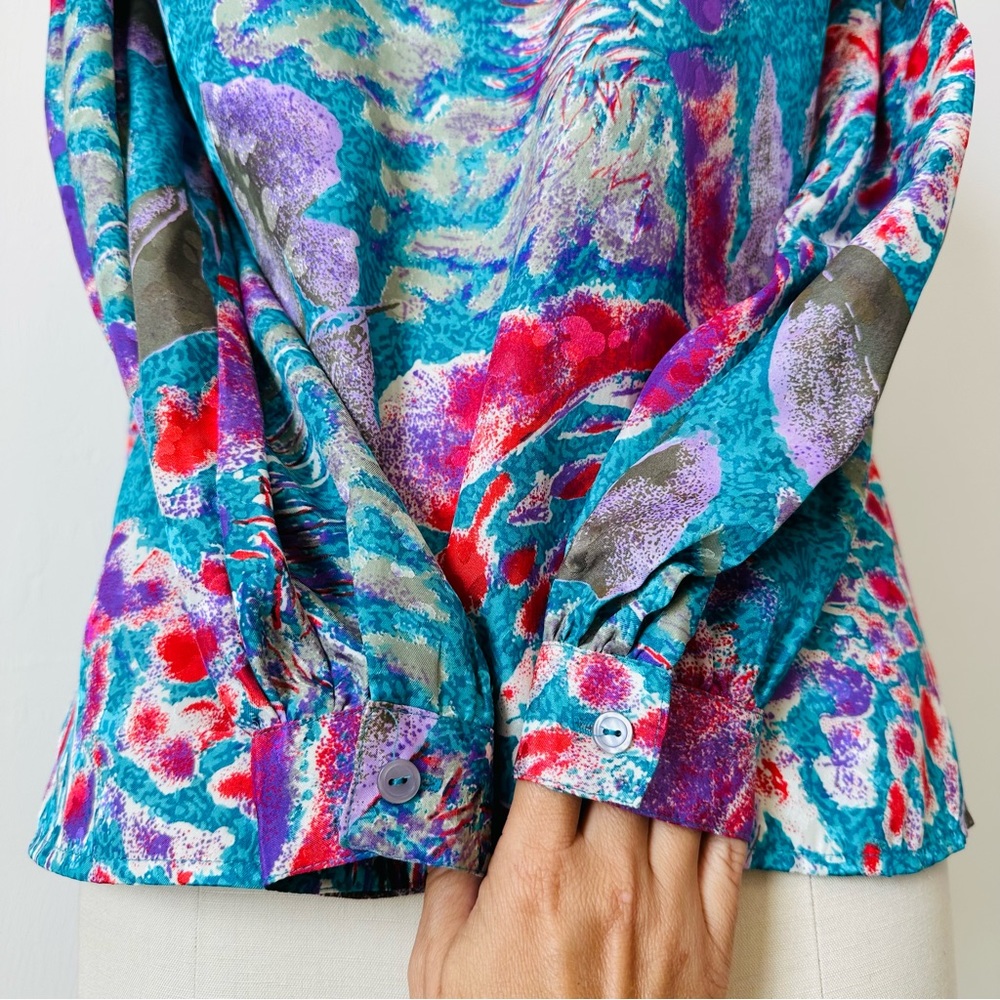Vintage 70’s/80’s TESS Pleated Blouse - Picture 11 of 15